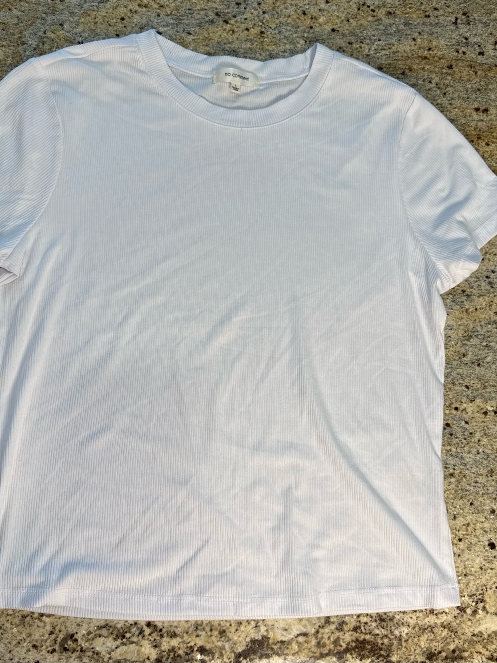 Woman’s White Ribbed Short-Sleeve Tee